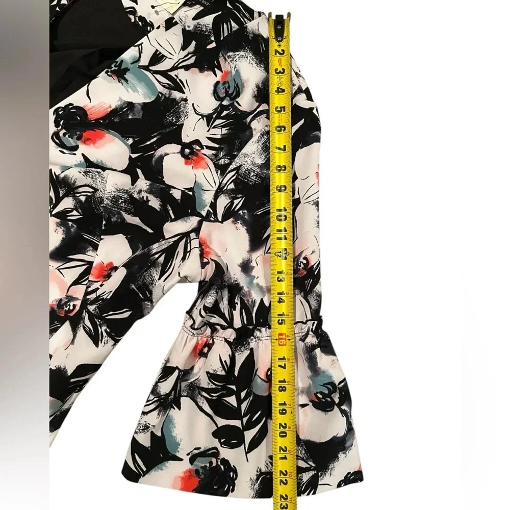 Lane Bryant Open Front Bell Sleeve Blazer Women's Plus Size 18/20 Floral